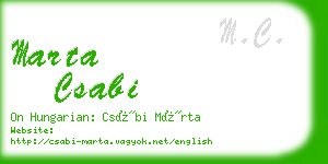 marta csabi business card